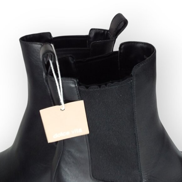 Dolce Vita Shadie H2O Bootie Black Leather Size 7 Pointed Toe Western Boho NWT - Picture 8 of 13